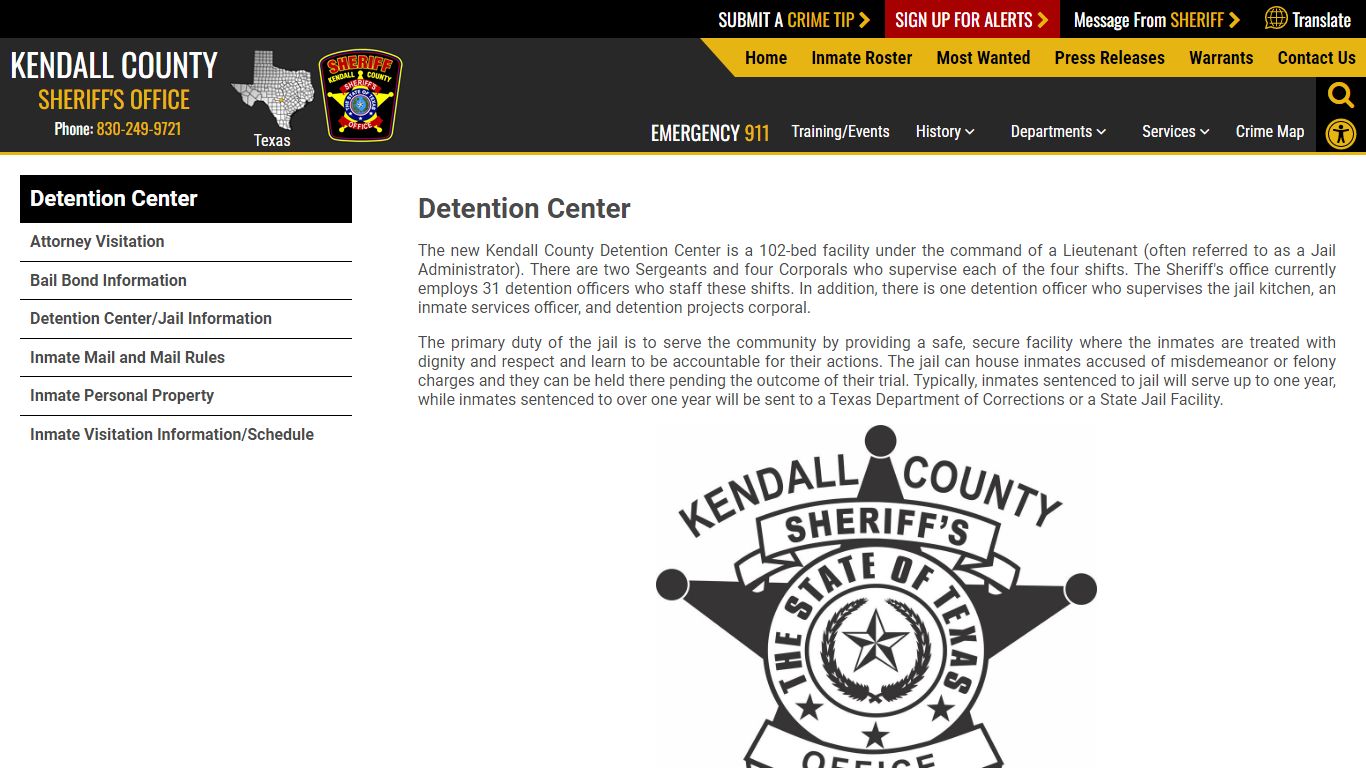 Detention Center | Kendall County Sheriffs Office